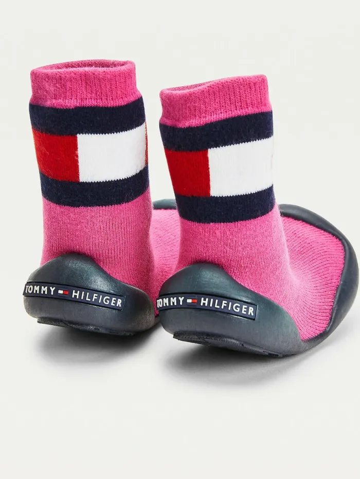 Tommy Hilfiger Knitted Slipper Boots Fuchsia Girls Shoes and Accessories Gift for Friend