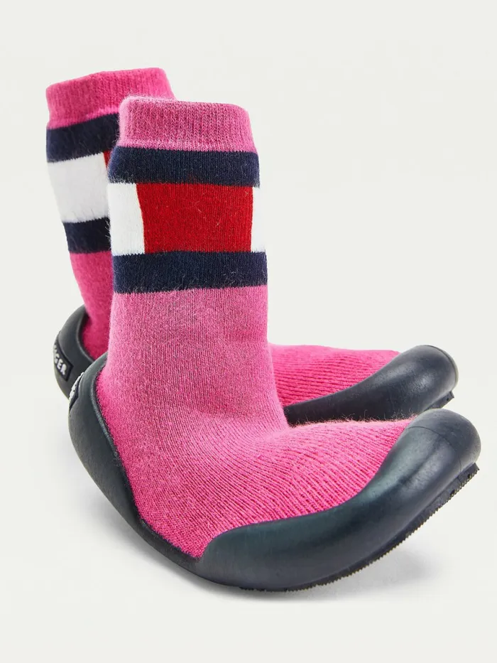 Tommy Hilfiger Knitted Slipper Boots Fuchsia Girls Shoes and Accessories Gift for Friend