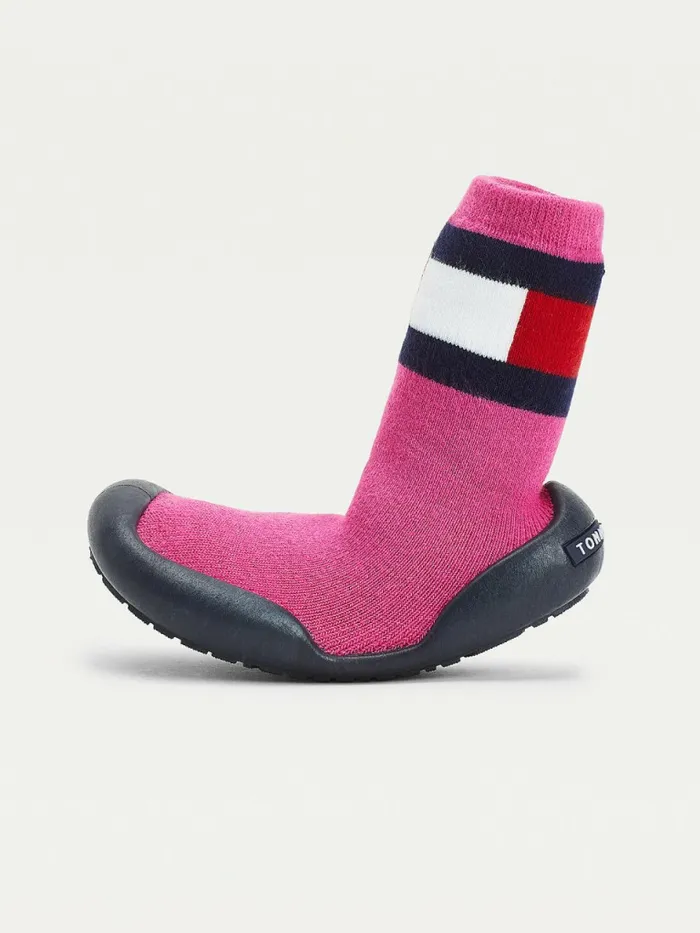 Tommy Hilfiger Knitted Slipper Boots Fuchsia Girls Shoes and Accessories Gift for Friend