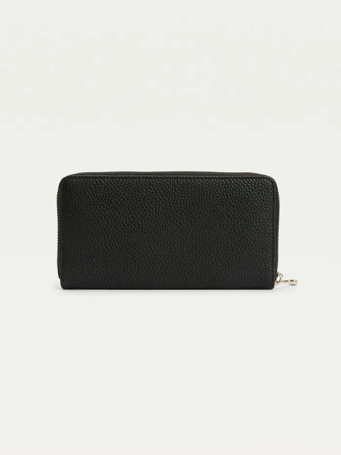 Tommy Hilfiger Large ZipAround Monogram Wallet Black Womens Wallets and Keyrings Online