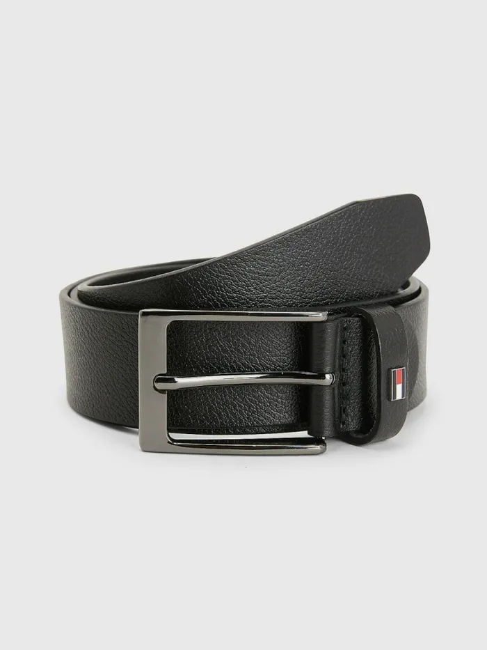 Tommy Hilfiger Layton Adjustable Leather Belt Black Mens Belts Near Me