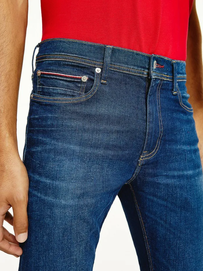Tommy Hilfiger Layton Extra Slim Faded Jeans Olivier Indigo Mens Jeans On Sale