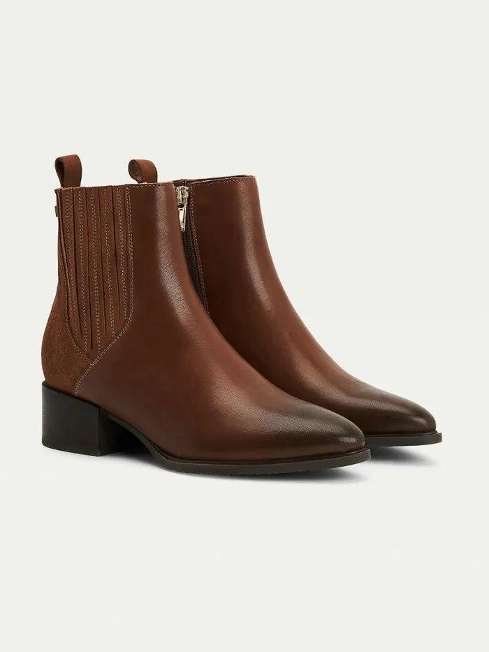 Tommy Hilfiger Leather And Suede ZipUp Ankle Boots Winter Cognac Womens Boots Popular Tommy Hilfiger Leather And Suede ZipUp Ankle Boots Winter Cognac Womens Boots Popular