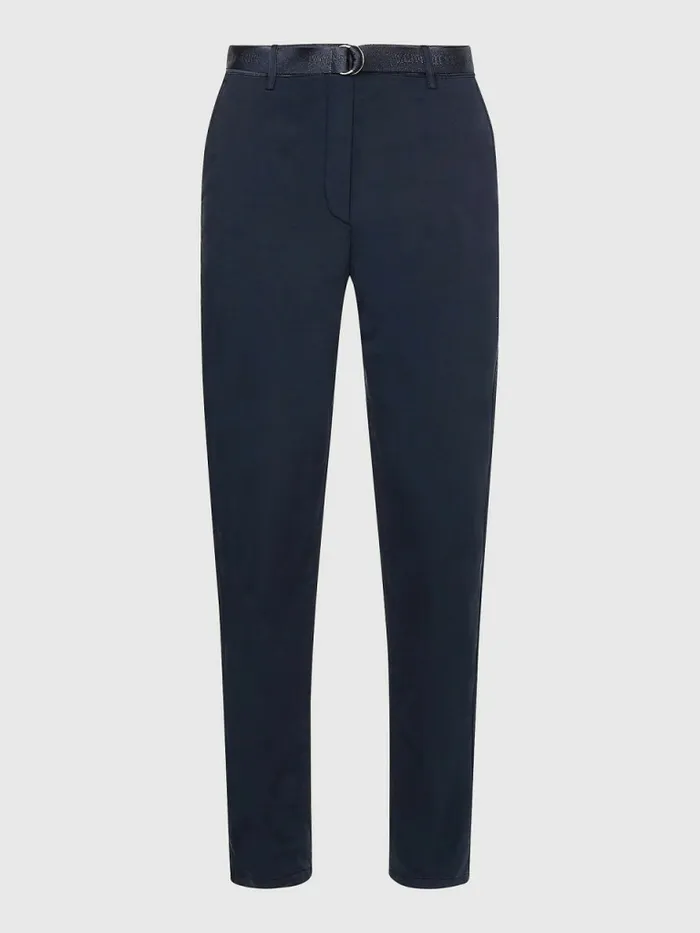 Tommy Hilfiger Logo Belt Tapered Regular Fit Chinos Desert Sky Womens Trousers