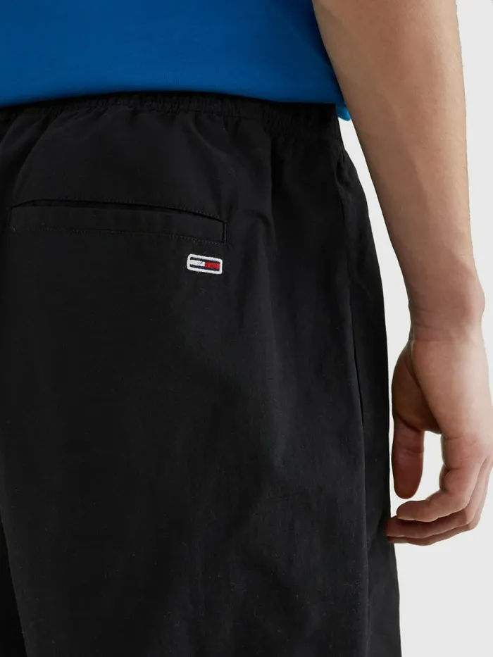 Tommy Hilfiger Logo Belted Beach Shorts Black Mens Shorts Online