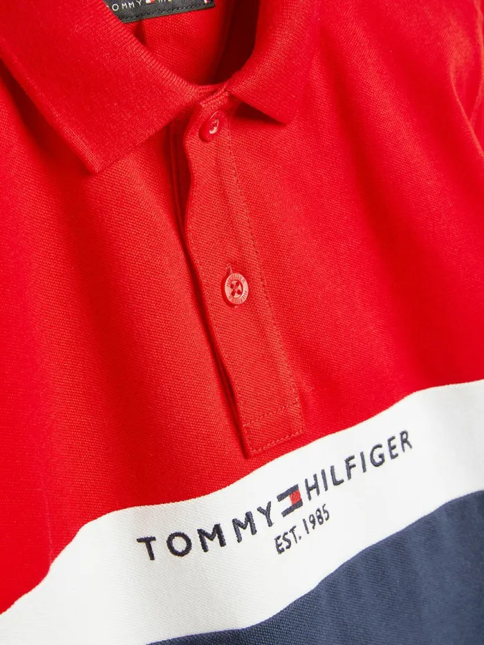 Tommy Hilfiger Logo ColourBlocked Polo Twilight Navy Boys TShirts and Polos On Sale