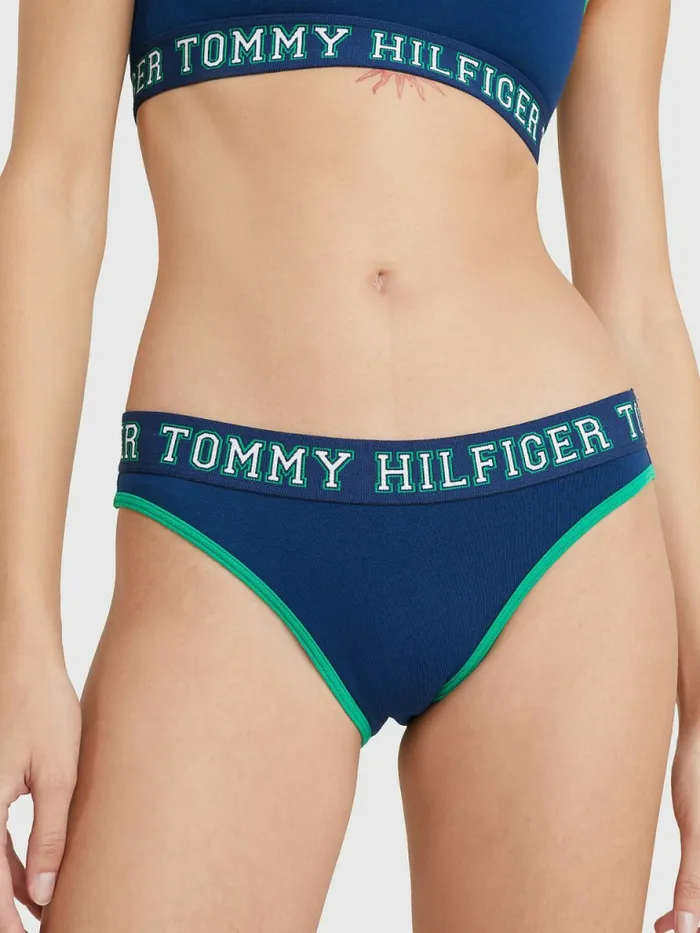 Tommy Hilfiger Logo Contrast Trim Briefs Twilight Indigo Womens Lingerie