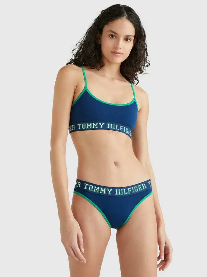 Tommy Hilfiger Logo Contrast Trim Briefs Twilight Indigo Womens Lingerie