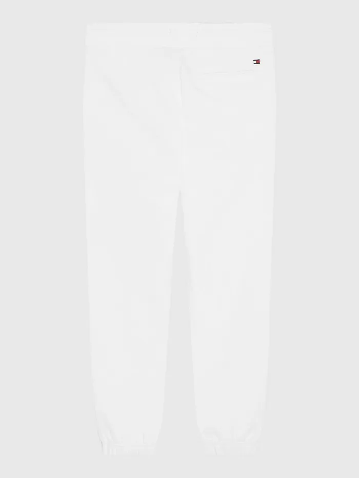 Tommy Hilfiger Logo Drawstring Joggers White Boys Trousers and Shorts On Sale