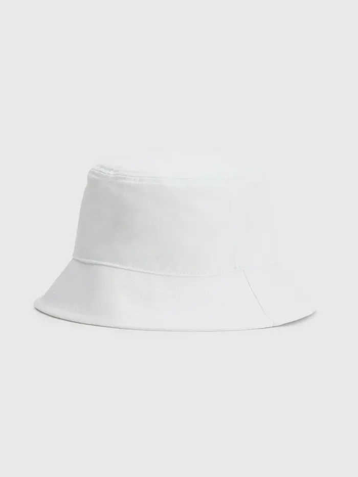Tommy Hilfiger Logo Embroidery Bucket Hat White Womens Hats and Scarves Online