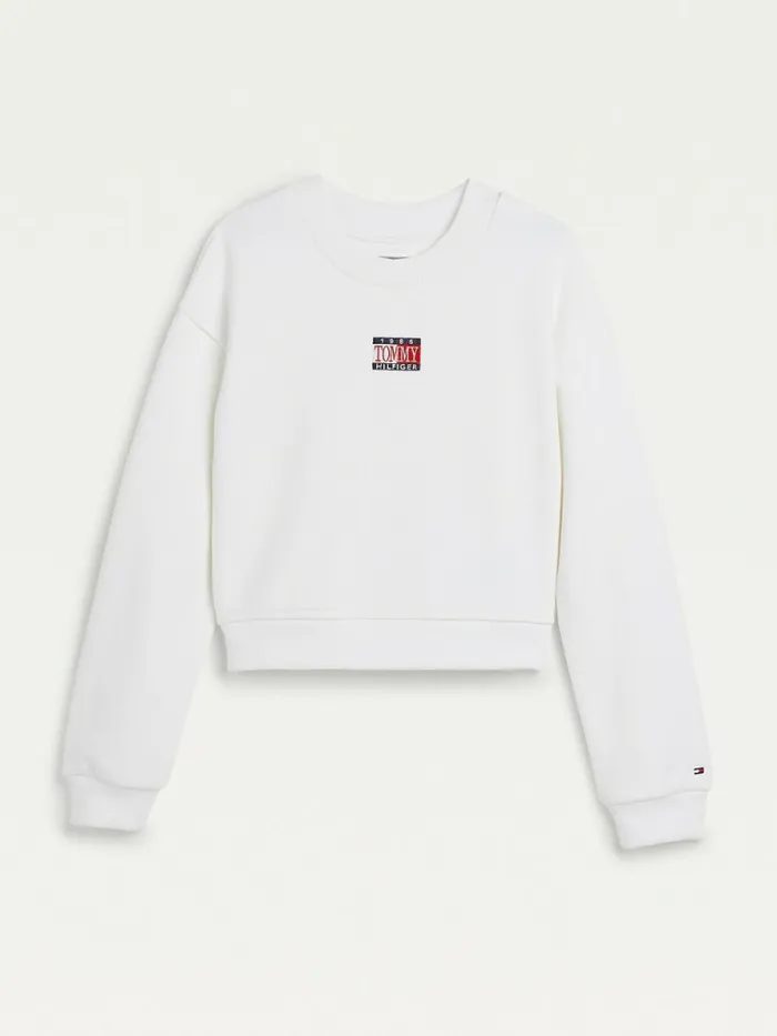 Tommy Hilfiger Logo Embroidery Cropped Sweatshirt White Girls Sweatshirts and Hoodies Gift 4 You Tommy Hilfiger Logo Embroidery Cropped Sweatshirt White Girls Sweatshirts and Hoodies Gift 4 You