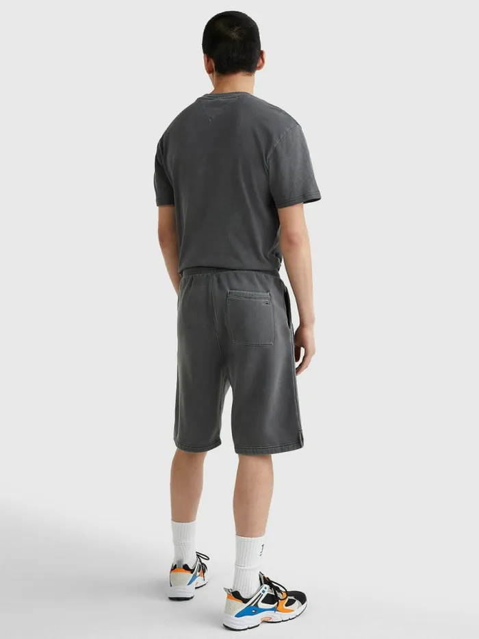 Tommy Hilfiger Logo Embroidery Fleece Basketball Shorts Black Mens Shorts Gift for Friend