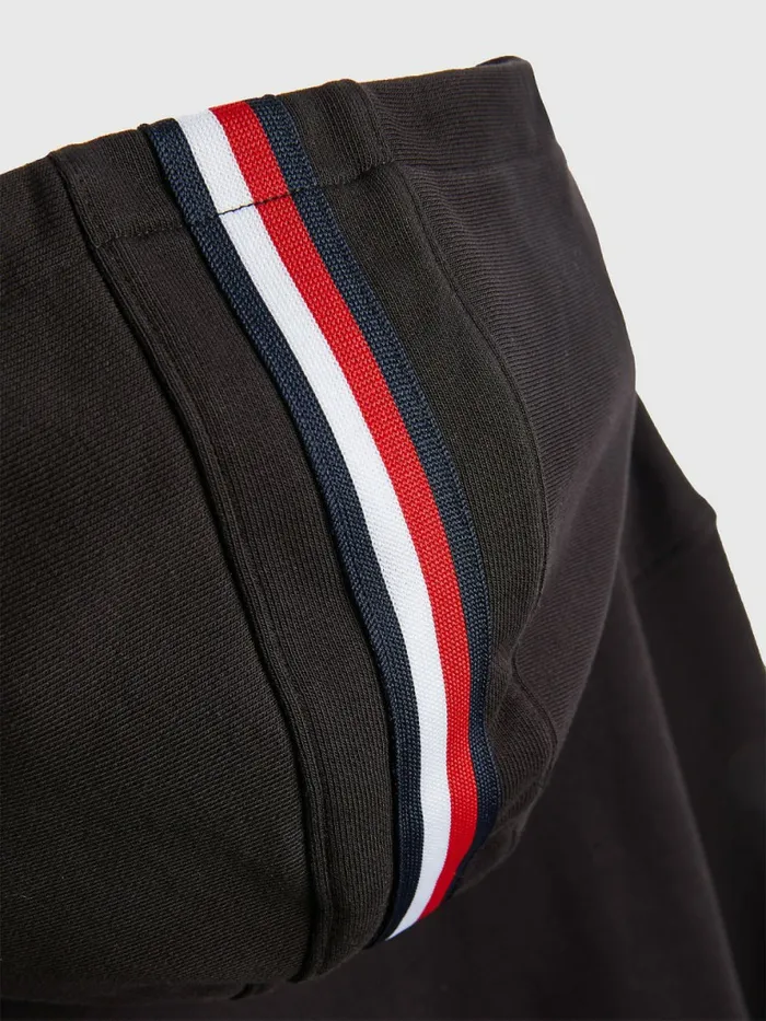 Tommy Hilfiger Logo Embroidery Hoody Black Girls Sweatshirts and Hoodies Sale