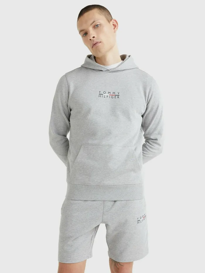 Tommy Hilfiger Logo Embroidery Hoody Light Grey Heather Mens Sweatshirts and Hoodies Gift 4 You Tommy Hilfiger Logo Embroidery Hoody Light Grey Heather Mens Sweatshirts and Hoodies Gift 4 You