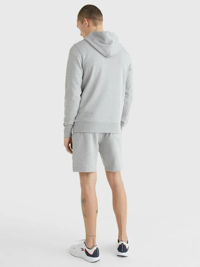 Tommy Hilfiger Logo Embroidery Hoody Light Grey Heather Mens Sweatshirts and Hoodies Gift 4 You