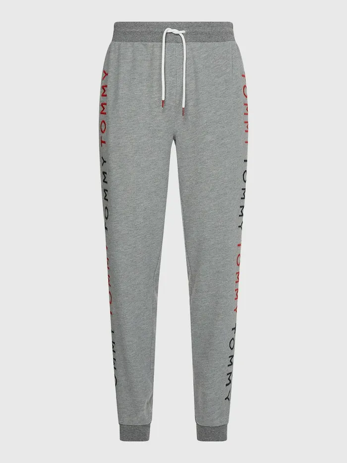 Tommy Hilfiger Logo Embroidery Joggers Medium Grey Heather Mens Trousers