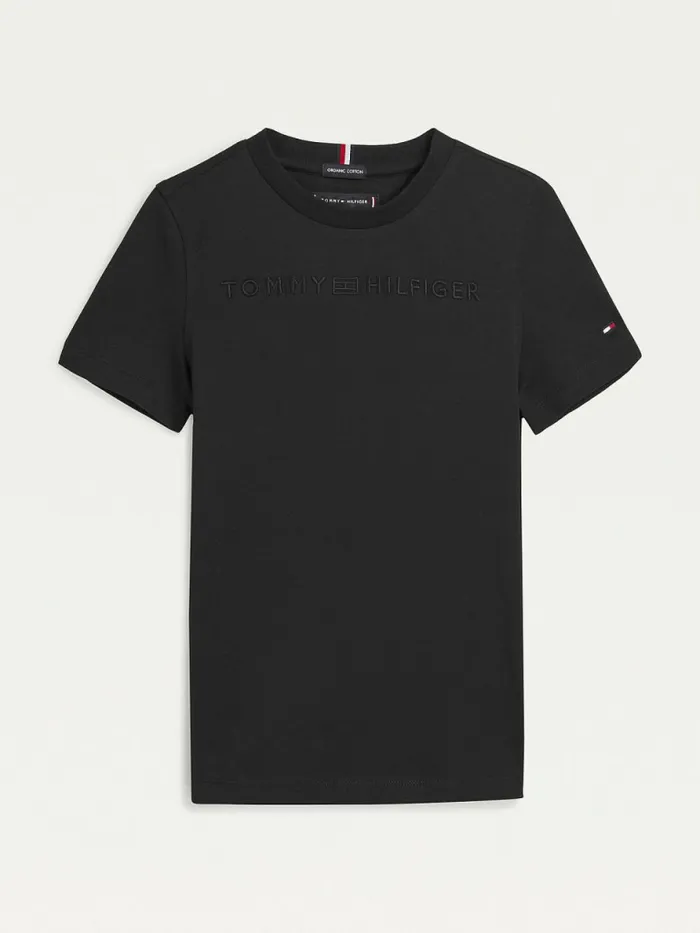 Tommy Hilfiger Logo Embroidery Organic Cotton TShirt Black Boys TShirts and Polos Popular Tommy Hilfiger Logo Embroidery Organic Cotton TShirt Black Boys TShirts and Polos Popular