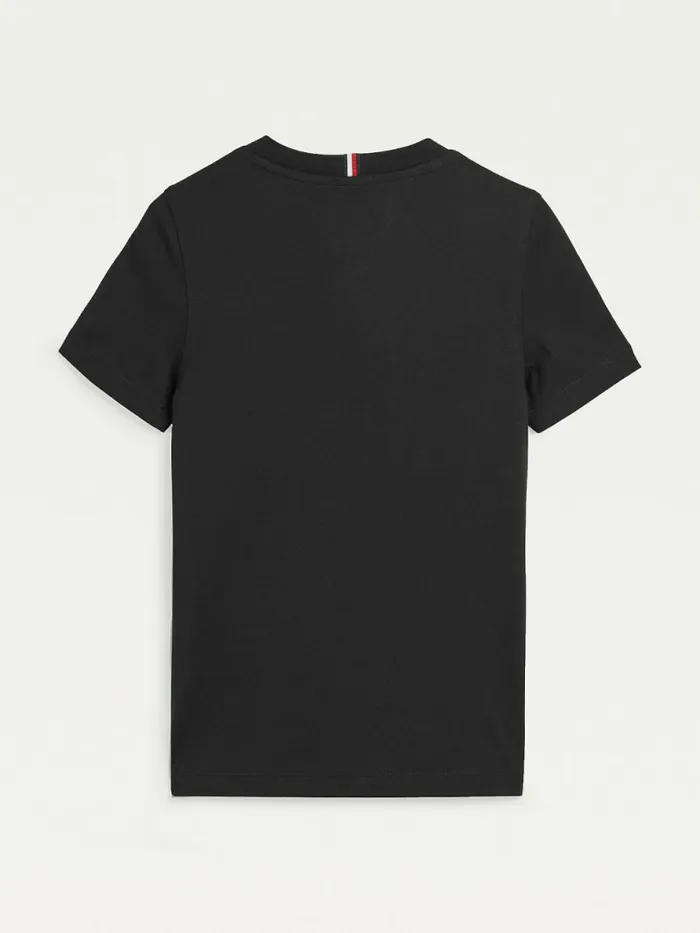 Tommy Hilfiger Logo Embroidery Organic Cotton TShirt Black Boys TShirts and Polos Popular