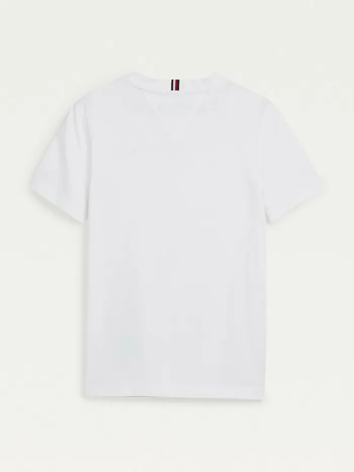 Tommy Hilfiger Logo Embroidery Organic Cotton TShirt White Boys TShirts and Polos Gift Ideas