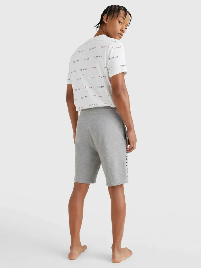 Tommy Hilfiger Logo Embroidery Shorts Medium Grey Heather Mens Loungewear and Nightwear Casaul