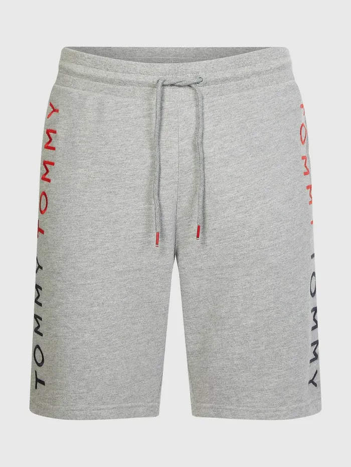 Tommy Hilfiger Logo Embroidery Shorts Medium Grey Heather Mens Loungewear and Nightwear Casaul