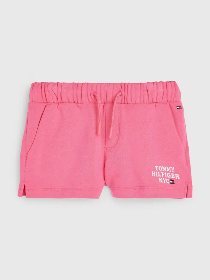 Tommy Hilfiger Logo Embroidery Sweat Shorts Pink Alert Girls Trousers Shorts and Skirts Online Tommy Hilfiger Logo Embroidery Sweat Shorts Pink Alert Girls Trousers Shorts and Skirts Online