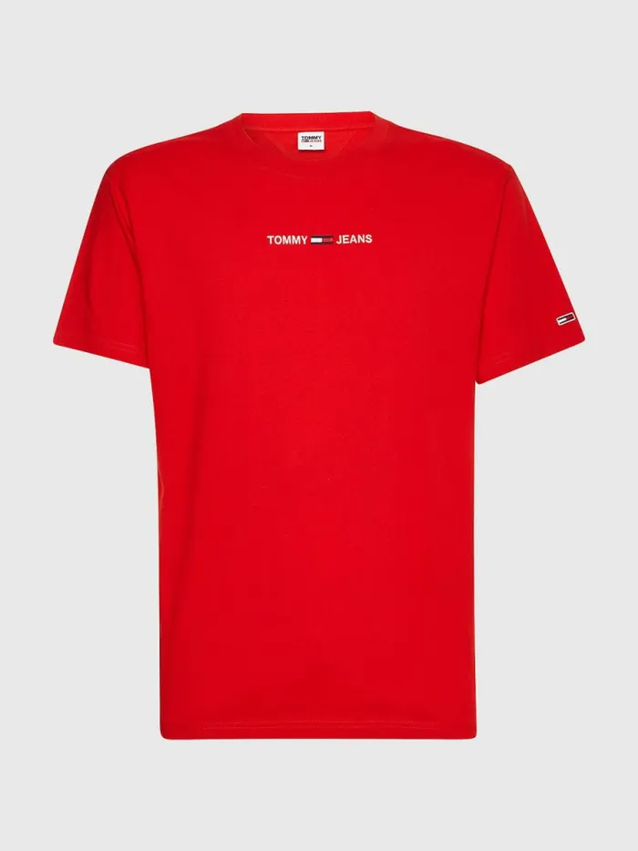 Tommy Hilfiger Logo Flag Patch TShirt Deep Crimson Mens TShirts For Sale