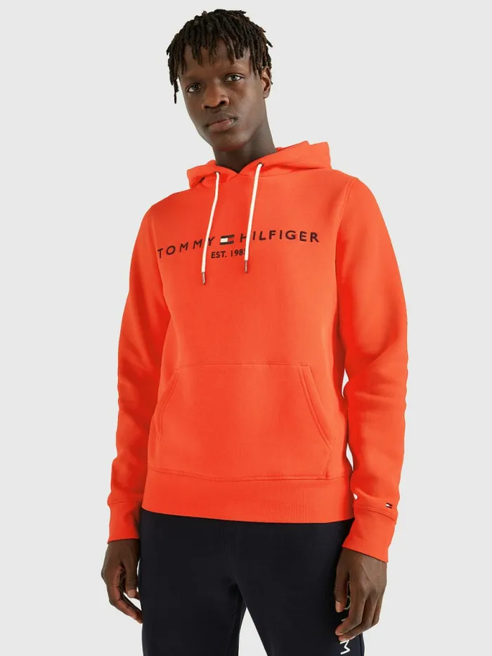 Tommy Hilfiger Logo Fleece Hoody Hawaiian Coral Mens Sweatshirts and Hoodies On Sale Tommy Hilfiger Logo Fleece Hoody Hawaiian Coral Mens Sweatshirts and Hoodies On Sale