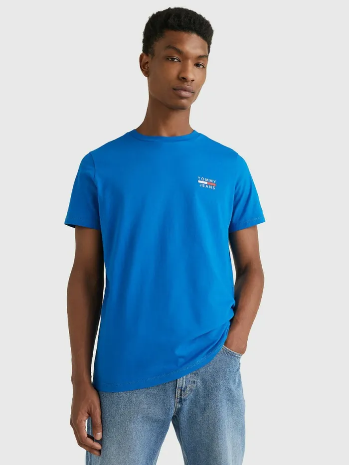 Tommy Hilfiger Logo Organic Cotton Slim Fit TShirt Regatta Blue Mens TShirts Near Me Tommy Hilfiger Logo Organic Cotton Slim Fit TShirt Regatta Blue Mens TShirts Near Me