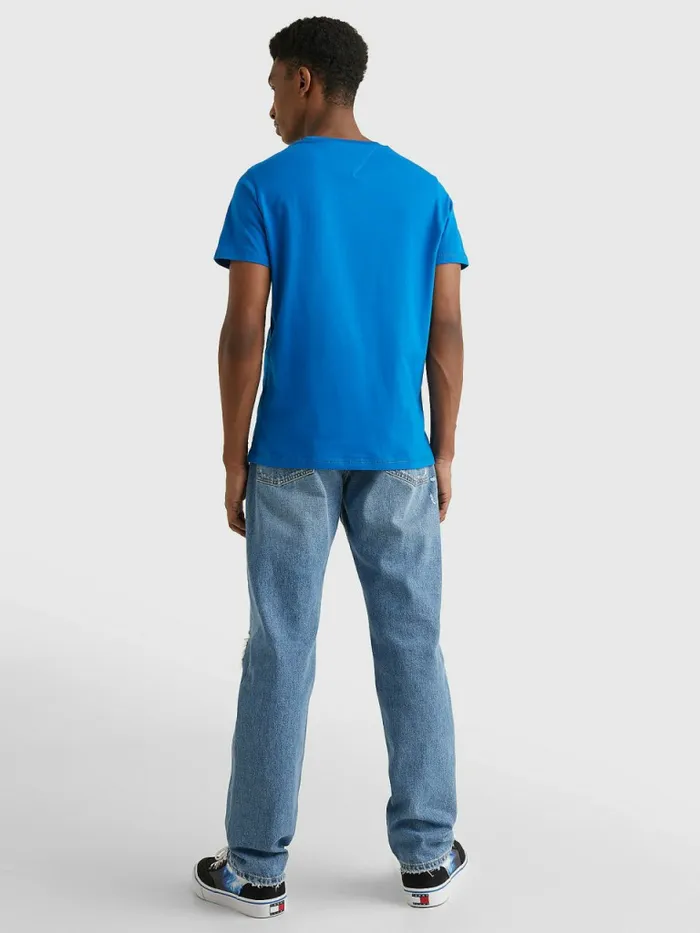 Tommy Hilfiger Logo Organic Cotton Slim Fit TShirt Regatta Blue Mens TShirts Near Me
