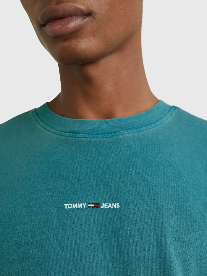 Tommy Hilfiger Logo Pigment Dyed TShirt Regatta Blue Mens TShirts For Sale