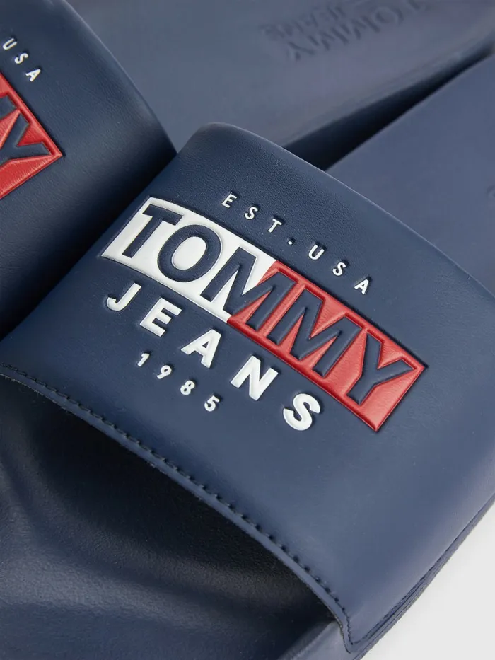 Tommy Hilfiger Logo Pool Slides Twilight Navy Mens Formal Shoes and Brogues Gift Ideas