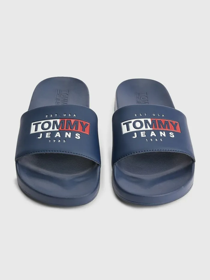 Tommy Hilfiger Logo Pool Slides Twilight Navy Mens Formal Shoes and Brogues Gift Ideas