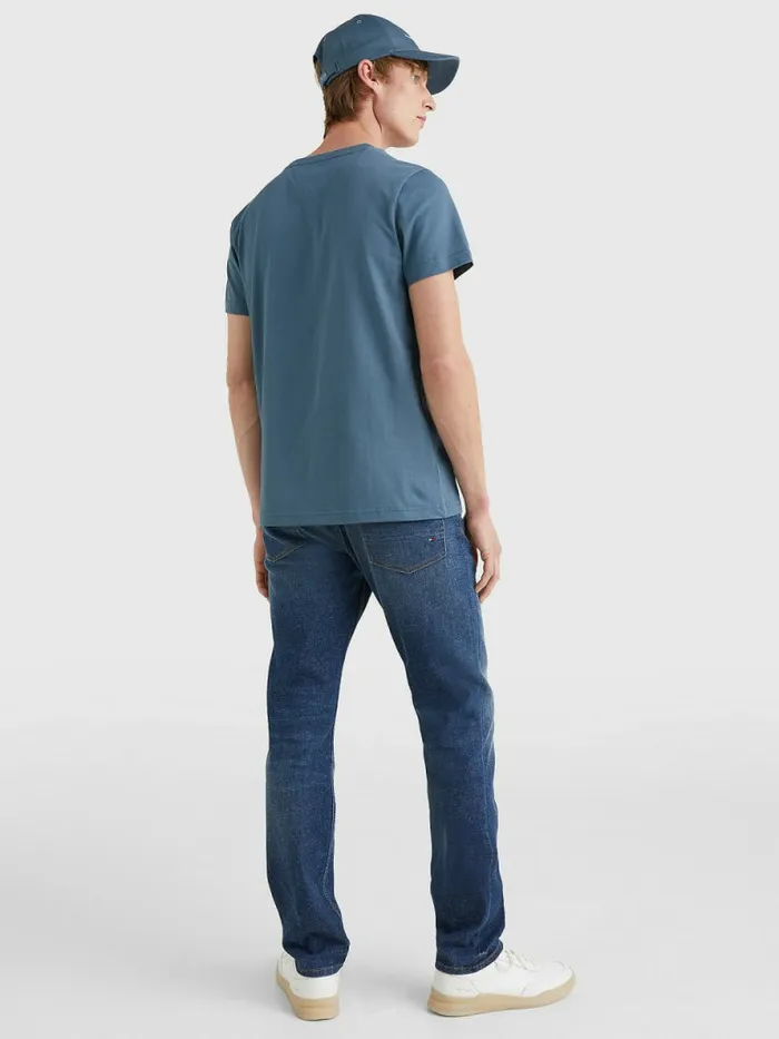 Tommy Hilfiger Logo Print TShirt Charcoal Blue Mens TShirts Near Me