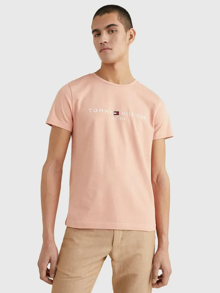Tommy Hilfiger Logo Print TShirt Guava Mens TShirts Near Me