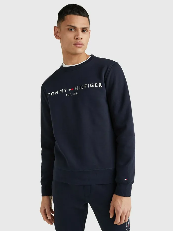 Tommy Hilfiger Logo Regular Fit Sweatshirt Desert Sky Mens Sweatshirts and Hoodies Gift 4 You