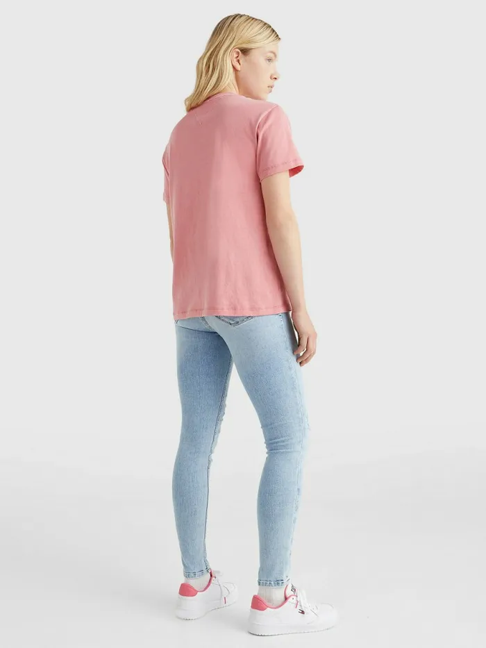 Tommy Hilfiger Logo Relaxed Fit TShirt Garden Rose Womens TShirts For Sale
