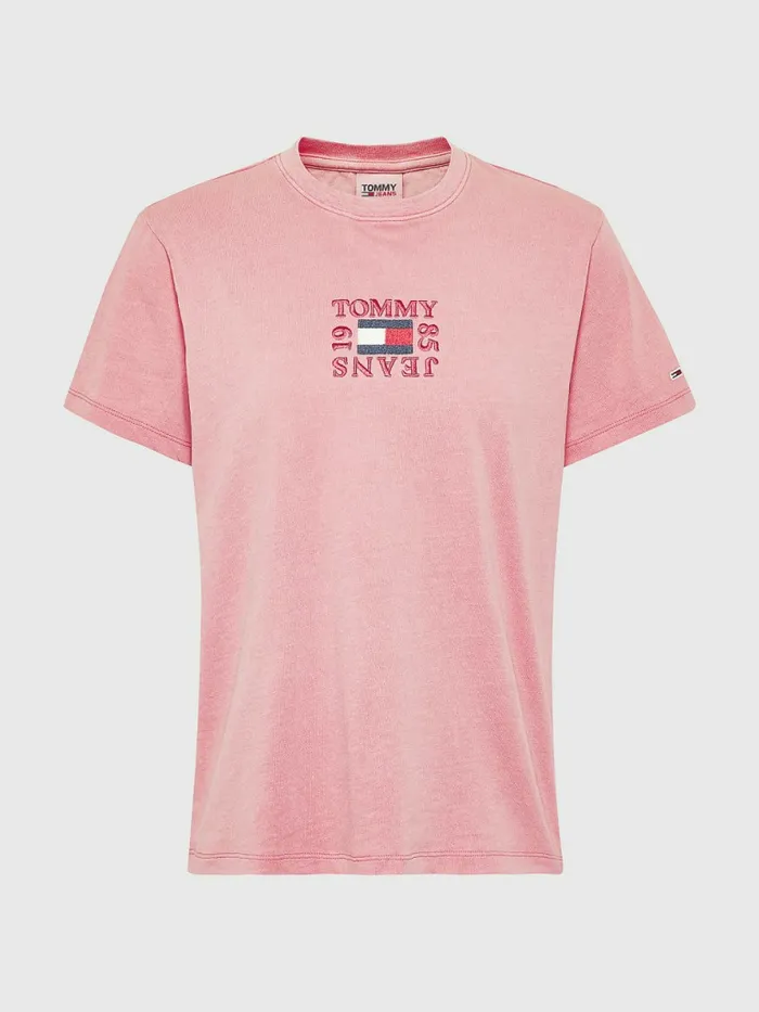 Tommy Hilfiger Logo Relaxed Fit TShirt Garden Rose Womens TShirts For Sale