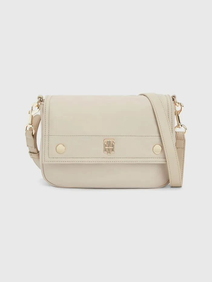 Tommy Hilfiger Logo Shoulder Bag Beige Womens Bags Fashion