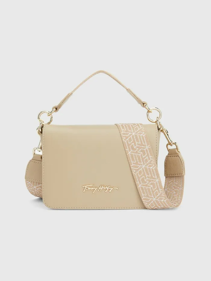 Tommy Hilfiger Logo Small Crossover Bag Beige Womens Bags Popular
