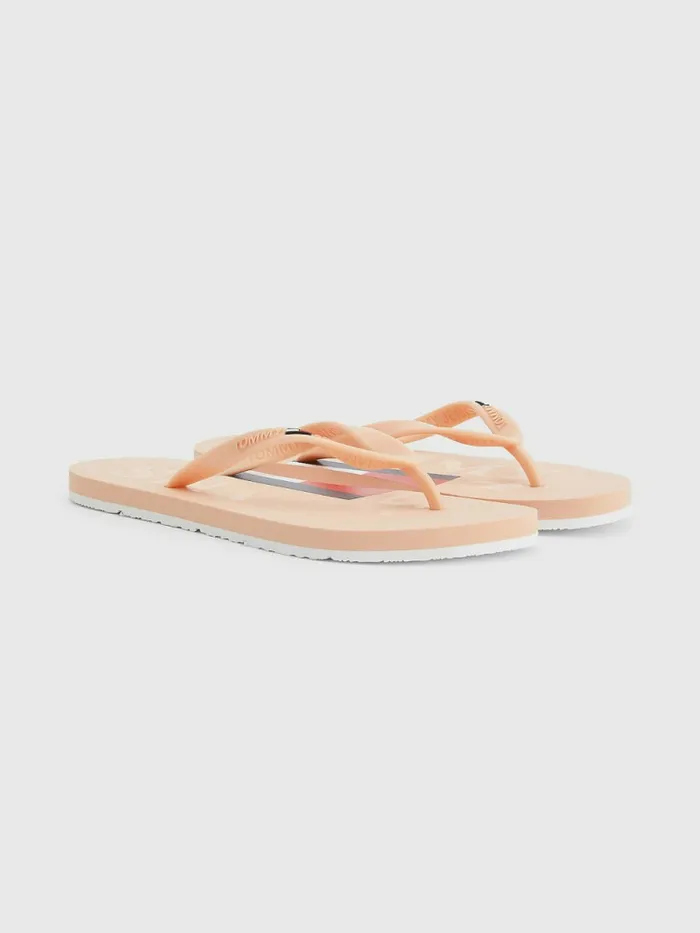 Tommy Hilfiger Logo Strap Flip Flops Frosty Mango Womens Sandals Gift 4 You