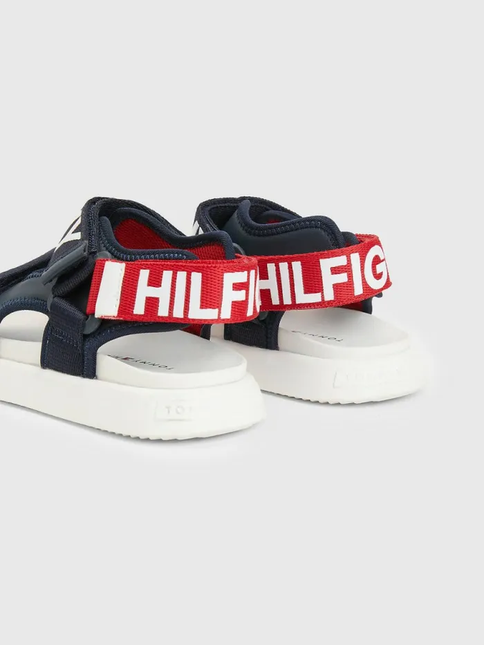 Tommy Hilfiger Logo Strap Sandals Blue Boys Shoes and Accessories Cheap On Sale