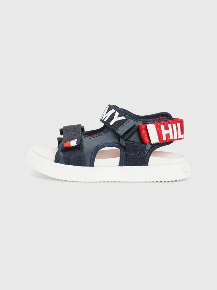 Tommy Hilfiger Logo Strap Sandals Blue Boys Shoes and Accessories Cheap On Sale