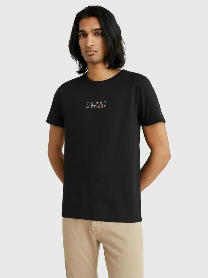 Tommy Hilfiger Logo TShirt Black Mens TShirts Sale