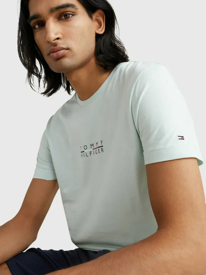 Tommy Hilfiger Logo TShirt Minty Essence Mens TShirts Fashion