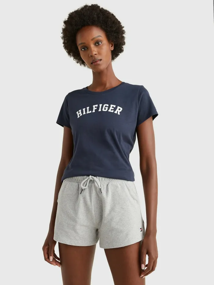 Tommy Hilfiger Logo TShirt Navy Blazer Womens Essentials