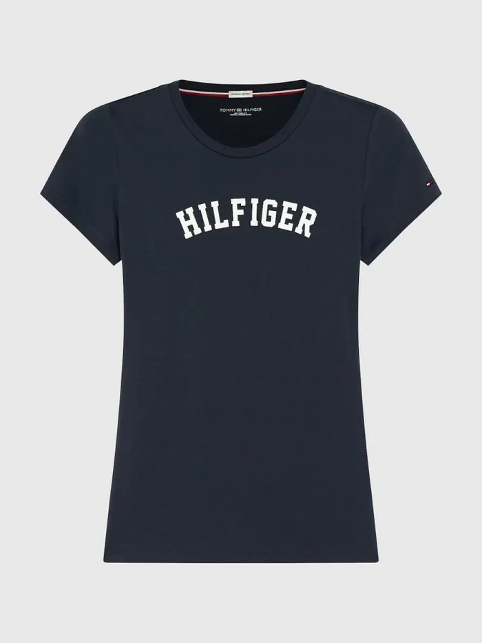Tommy Hilfiger Logo TShirt Navy Blazer Womens Essentials