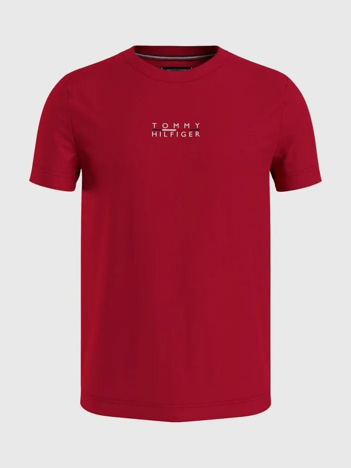 Tommy Hilfiger Logo TShirt Primary Red Mens TShirts Cheap On Sale