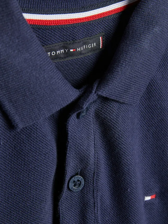 Tommy Hilfiger Logo Tape ColourBlocked Polo Twilight Navy Boys TShirts and Polos Casaul