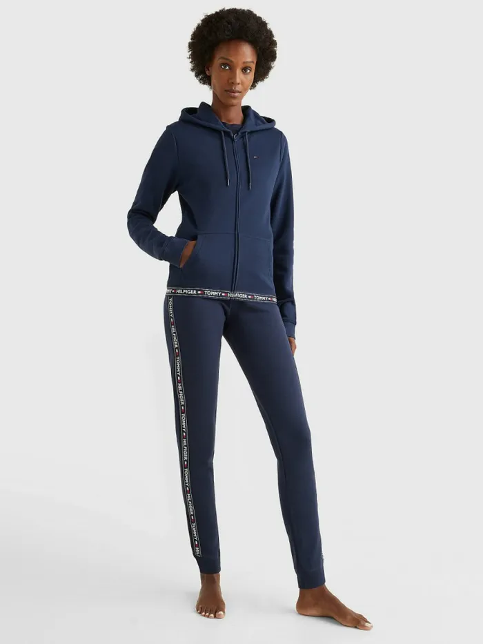Tommy Hilfiger Logo Tape Joggers Navy Blazer Womens Trousers